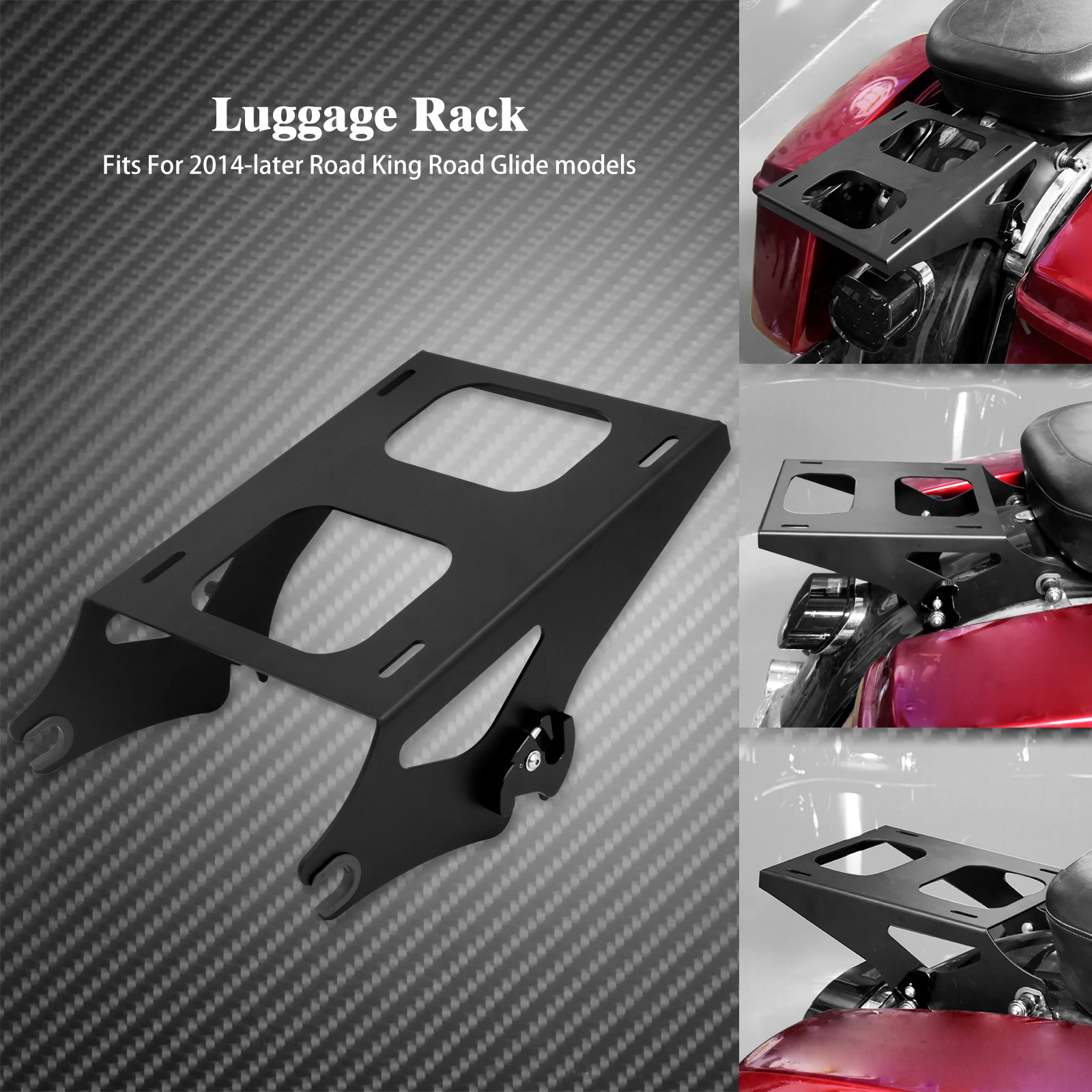 Motorcycle Detachable Two Up Tour Pack Mount Luggage Rack For Harley For Touring Road King Street Glide FLHR FLHX FLTRX 14-2025