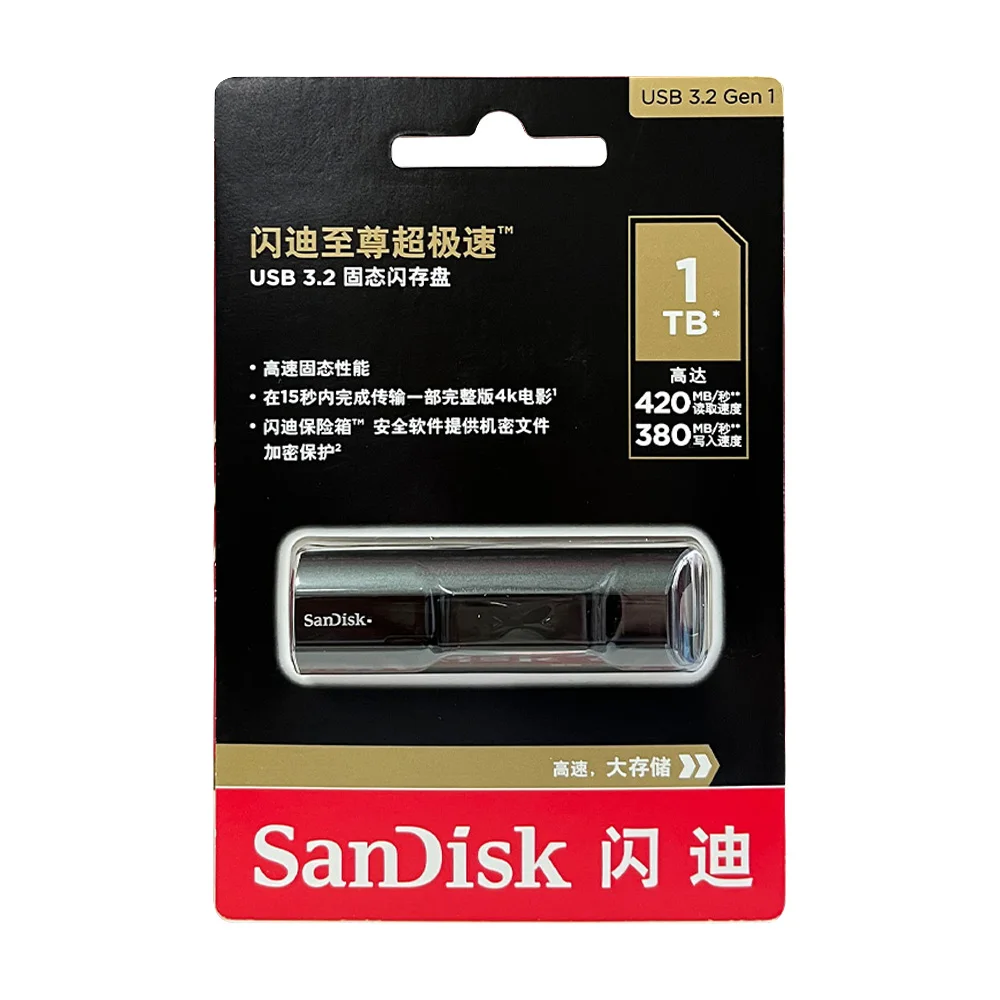 Твердотельный флэш-накопитель SanDisk Extreme PRO USB 3.2 128 ГБ 256 ГБ 512 ГБ 1 ТБ USB-накопитель до 420 МБ/с SDCZ880 U-диск