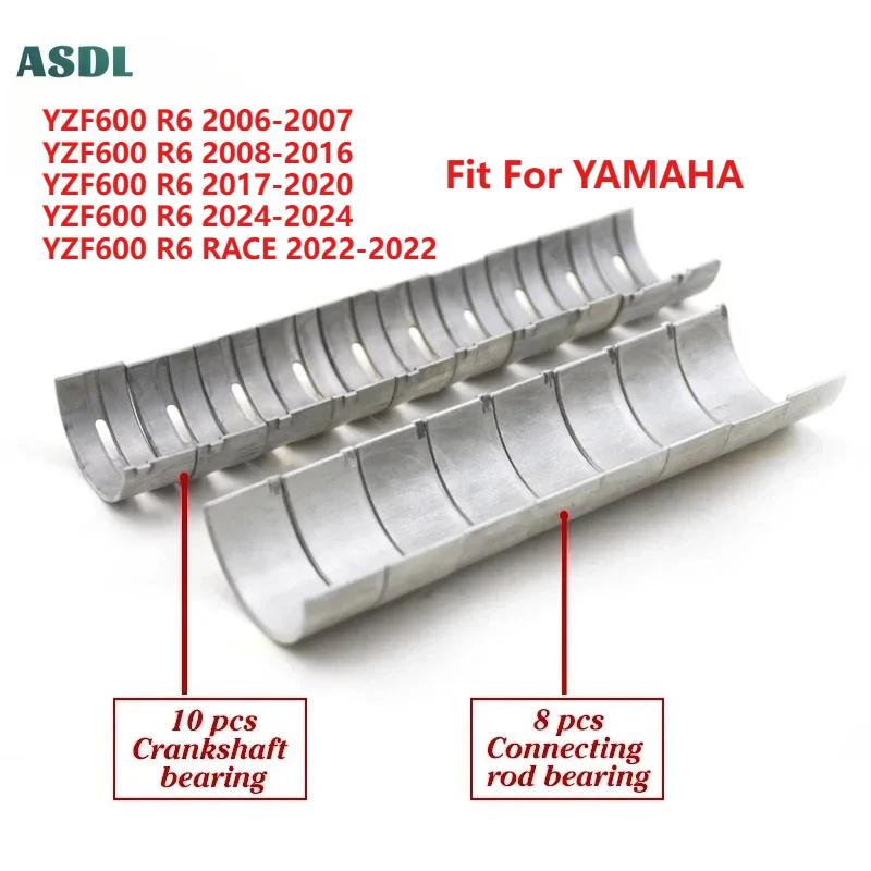 

For Yamaha YZF600 YZF 600 R6 2006-2018 Motorcycle Piston Bearing STD +25 +50 +75 +100 Connecting Rod Tile & Crankshaft Tile