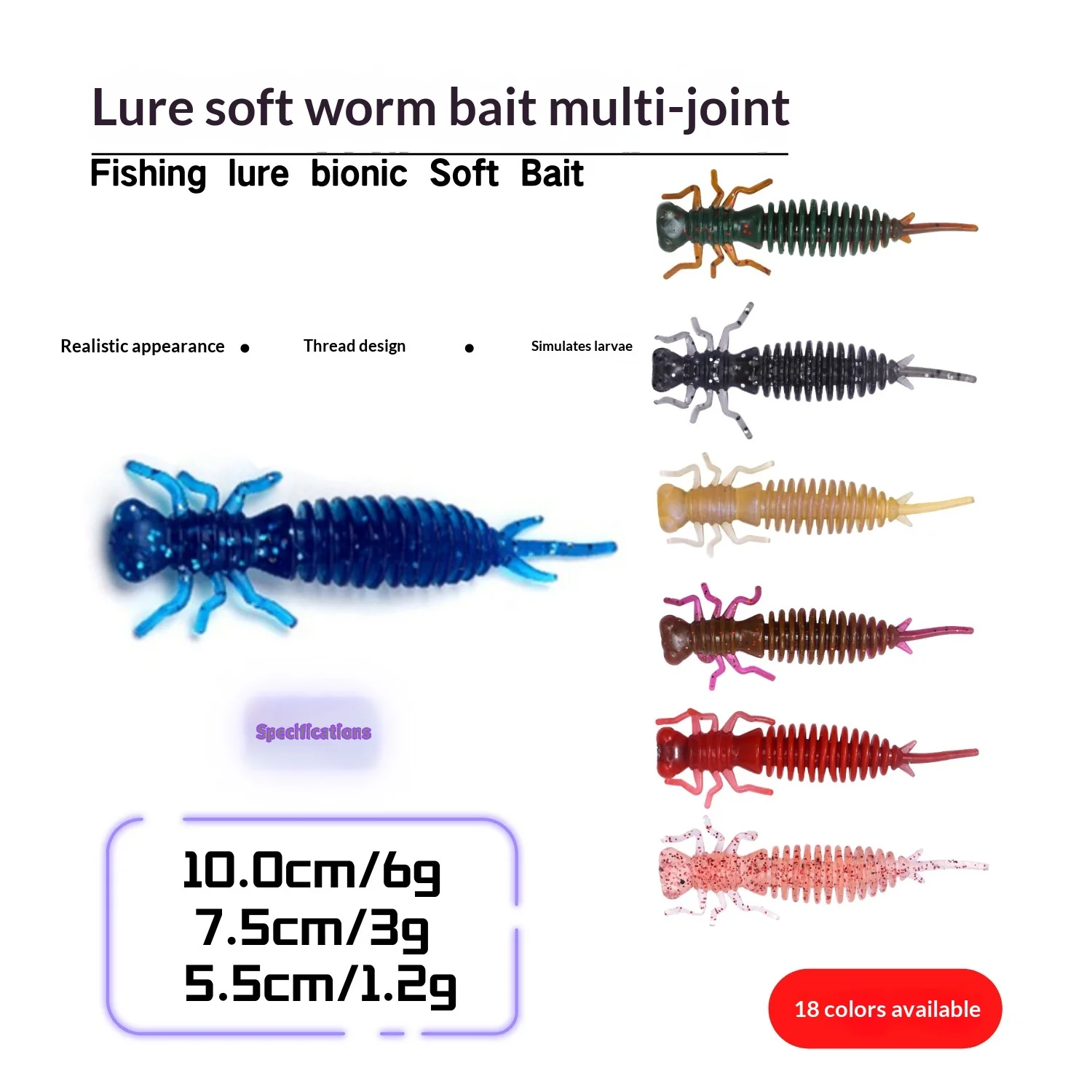

10Pcs 5.5cm/1.2g Multi-Jointed Dragonfly Soft Lure - Two-Tone Bionic Bait for Bass Snakehead Freshwater Micro Fishing