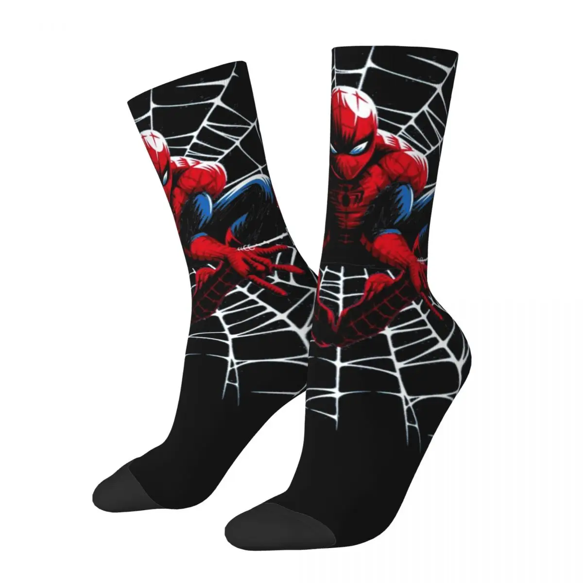 Superhero Spider Man Merch Socks Compression High Quality Crew Socks Warm for Unisex Birthday Gifts Idea