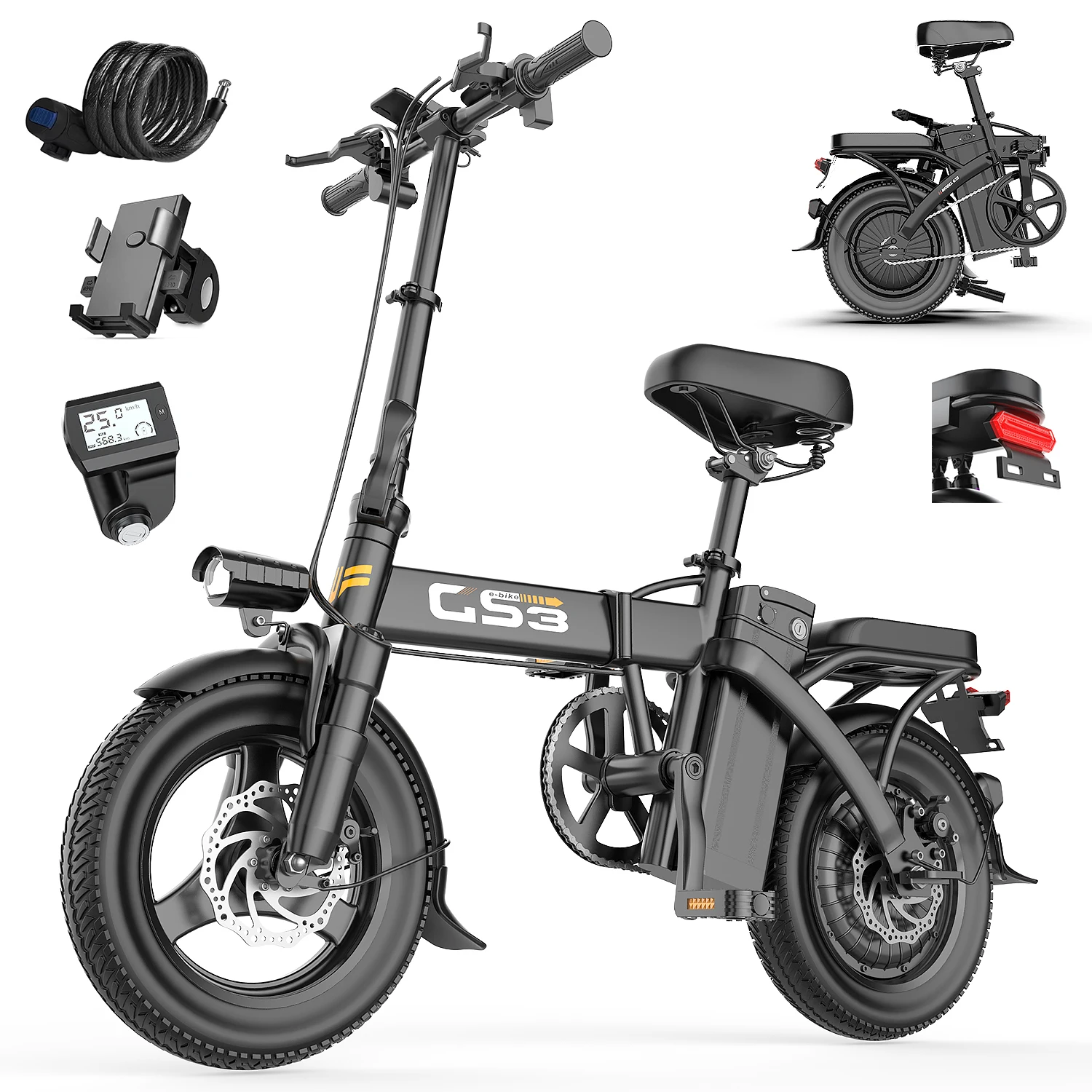 AliExpress NONE Toofly 48v 15ah 14 Inch 250W Folding Electric Bike Lightweight Portable Pedal Assisted Bicycle for City Commuting