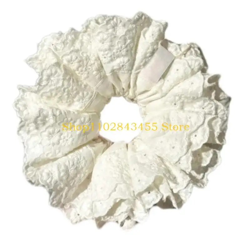 

49MC Temperament Lace Trim Hair Scrunchies Elastic Hair Rope for Girl Ponytail Holder