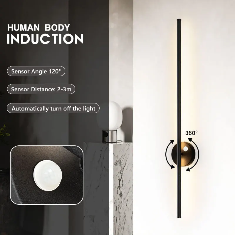 PIR Human Motion Sensor Switch LED Wall Lights  Body Infrared Motion Detector LED Wall Lamps for Balcony Corridor Hard-wired
