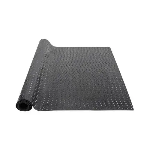 3MM- Rubber Flooring Roll - 4ft x 15ft Black Garage Mat, Easy to Clean SBR Rubber for  & Gym