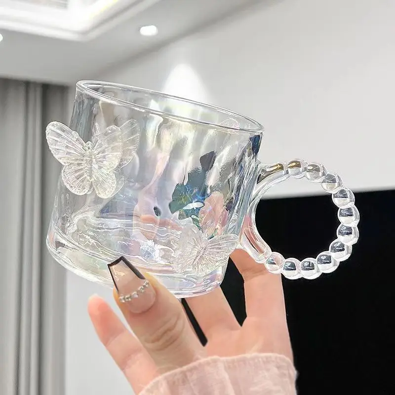 Butterfly Transparent Twisted Glass High Beauty Water Cup Beer Glass Household Juice Whiskey Glasses Cold Drink Glassware