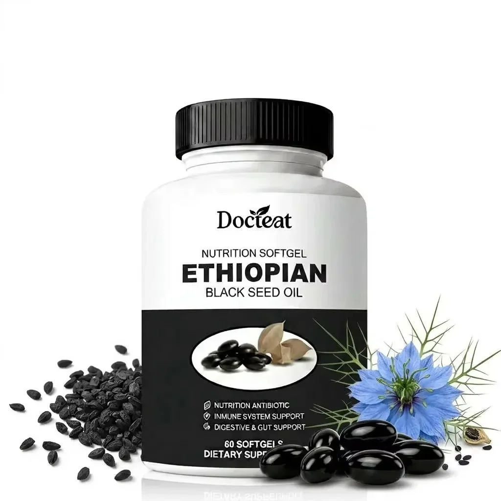 Black Seed Oil Softgels – 100% Pure Nigella Sativa, Supports Immunity, Digestion & Gut Health – Natural Wellness Supplement