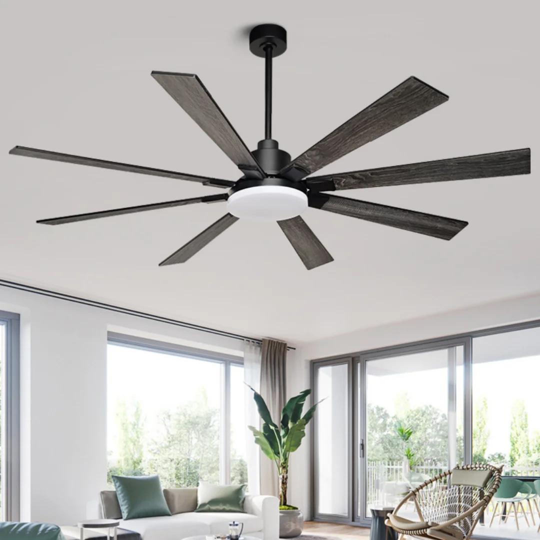 72inch Ceiling Fan WIth Light 8 Leaf Fan Lights Reversible Blades Dimmable Remote Control Living Room Dining Room Light Fans
