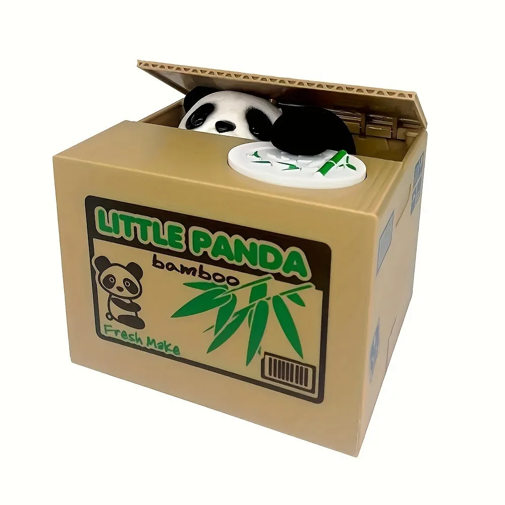 Panda Fun Stealing Money Cat Series Electric Piggy Bank - A Novelty Gift For All Ages! Halloween and Christmas gift