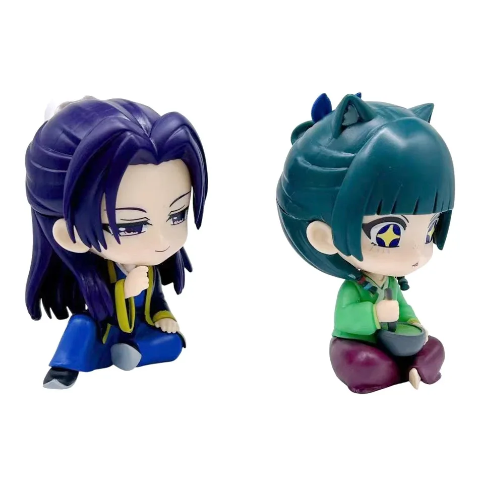 ホットアニメ薬局日記マオマオ Jinshi ミニフィギュアアニメ周辺かわいい座っているおもちゃデスクトップ車の装飾品モデルギフト