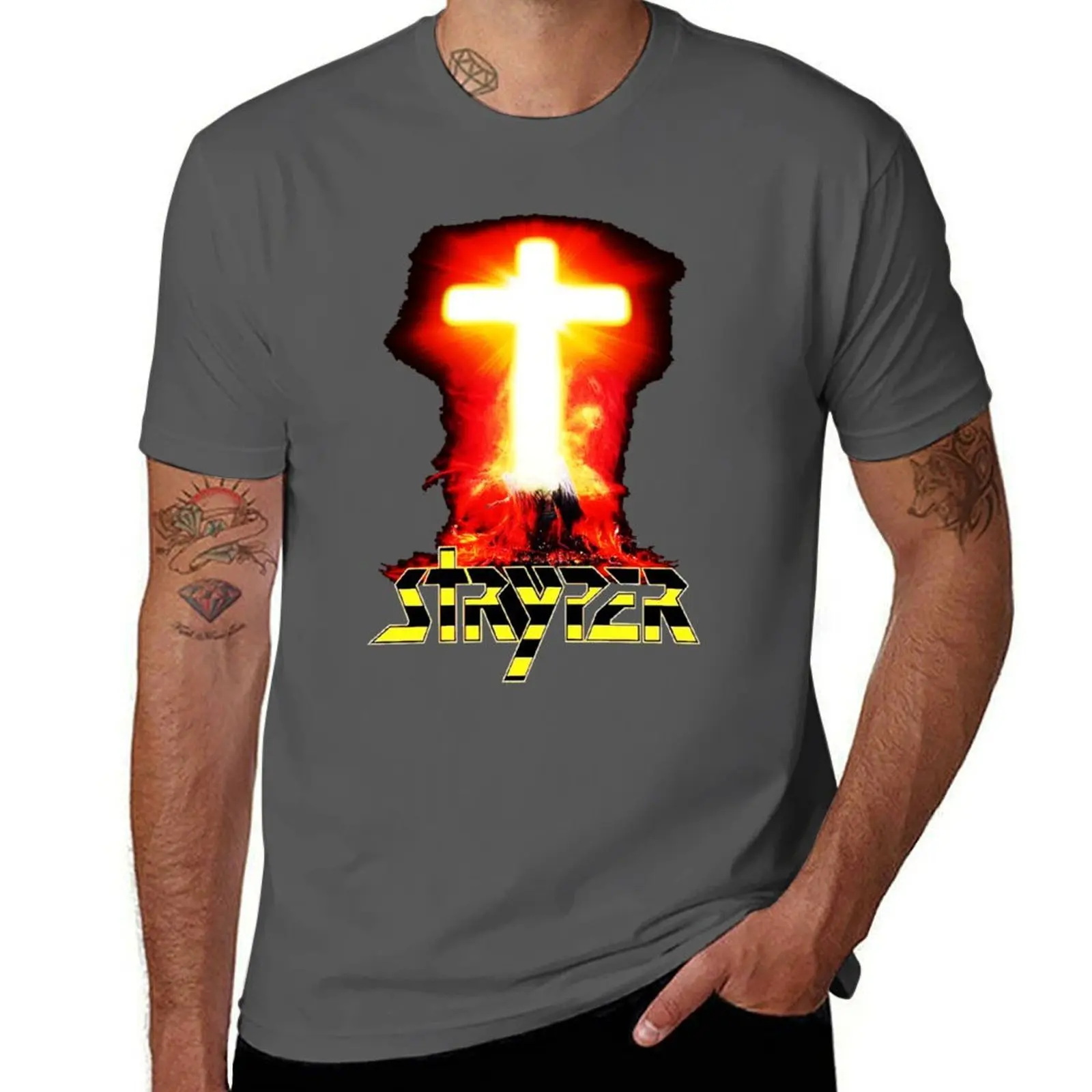 

stryper logo christian rock band 90 T-Shirt Daily Work Short Sleeve Top