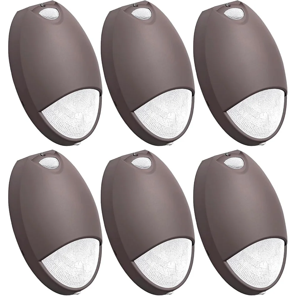 Emergency Light Battery Backup Photocell Sensor 12W Waterproof Wall Fixture Self-Test Diagnostics Indoor Outdoor Use