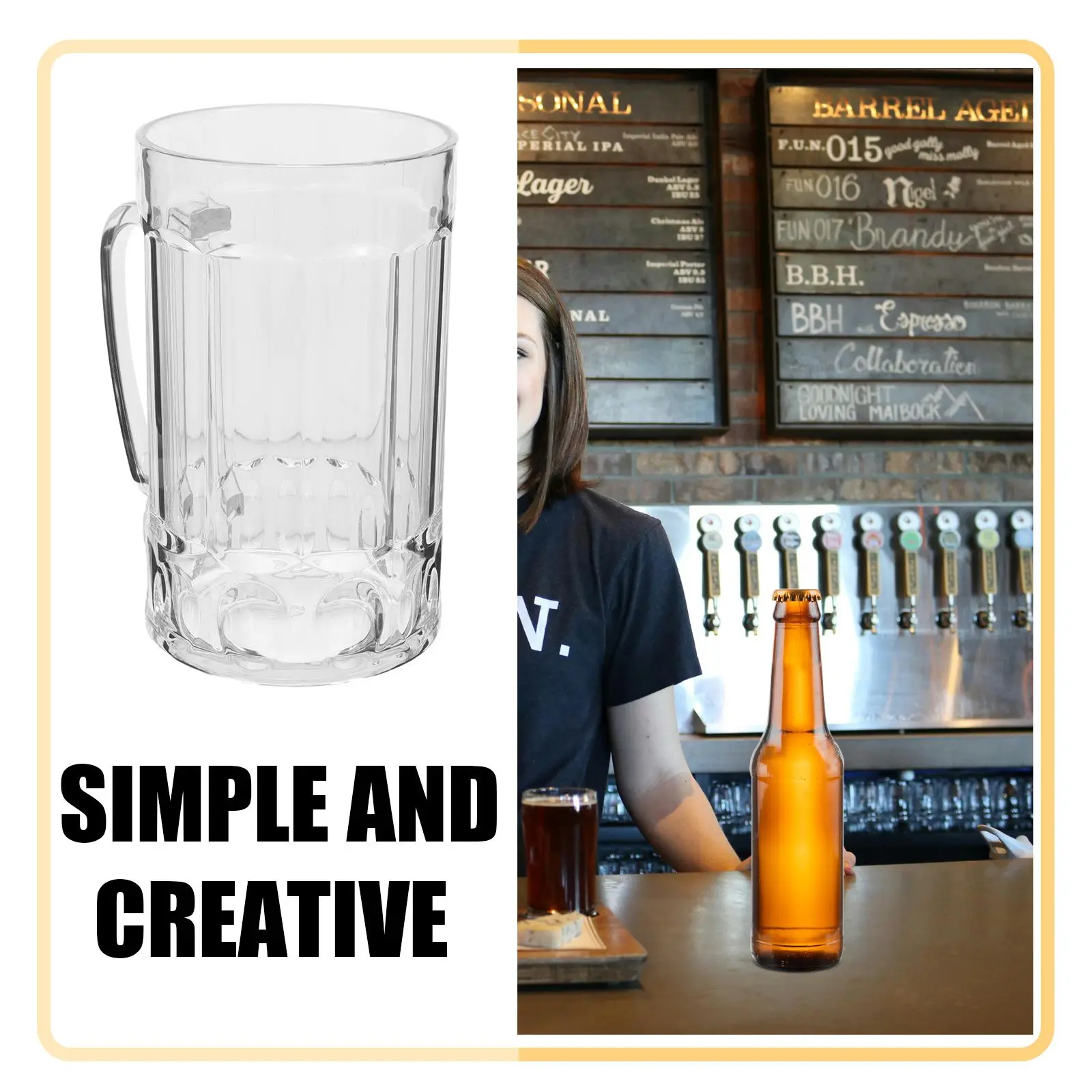 Tazze da birra in acrilico Tazze in plastica ad alta trasparenza con manico Tazza da acqua in materiale premium per feste in ristorante a casa