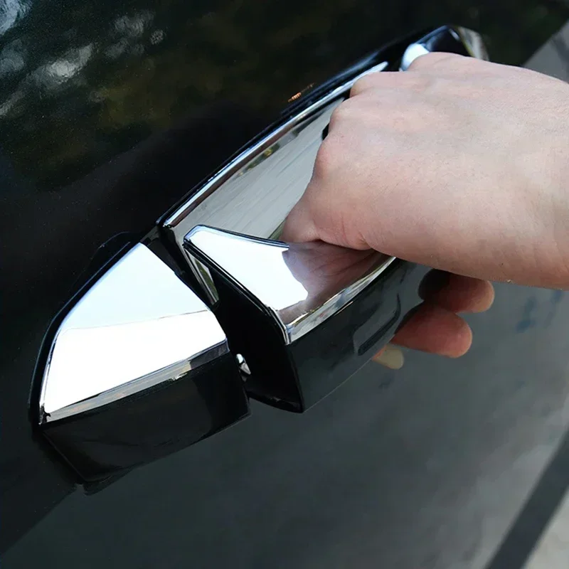 

For Audi A6 C8 2019-2023 Auto Accessories Car Outside Door Knob Handle Cover Trim Decoration Bright Silver Plating ABS Sticker