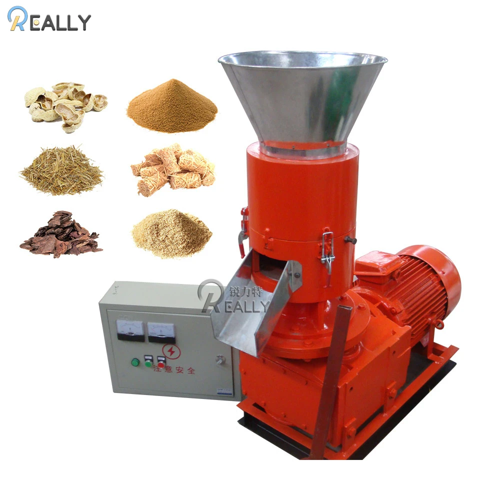 

KN-P250 Wood Chip Biomass Straw Mini Pellet Flat Die Small Scale Wood Pellet Mill Feed Processing Machine