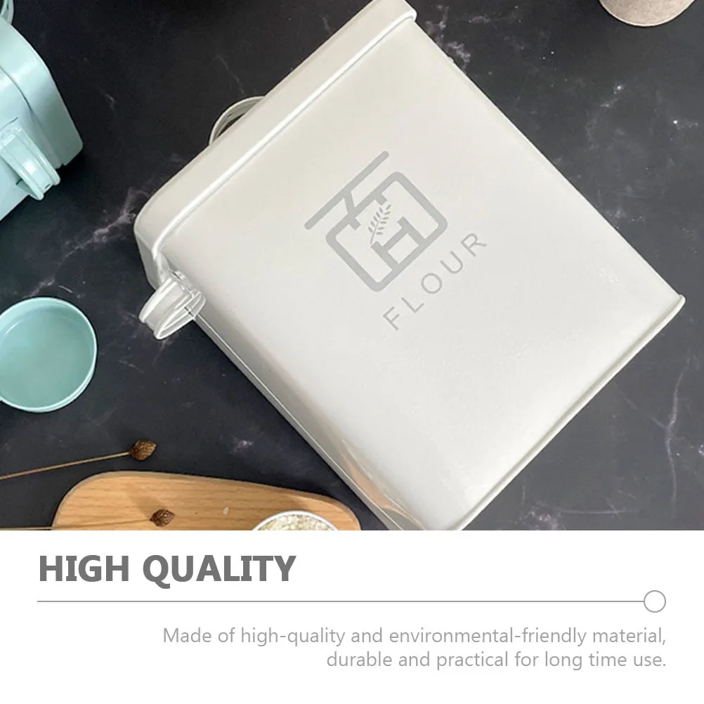 

Flour Storage Container 5L Iron Rice Bucket Dust-Proof Moisture-Proof Kitchen Organizer For Rice Flour Soybeans Coarse