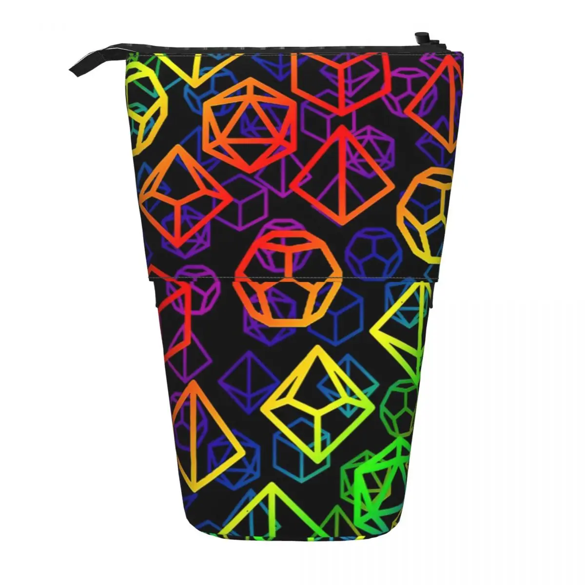 D20 Dice Pen Box Student School Zipper Pen Bag Child Stationery Bag Pencase Vertical Retractable Pencil Case