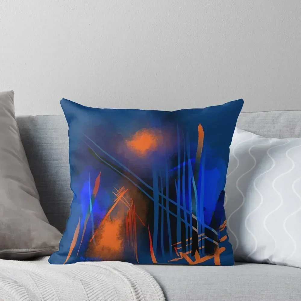 

Abstract Blue and Orange Throw Pillow luxury covers luxury decor Embroidered Cushion Cover Cushions Home Decor pillow