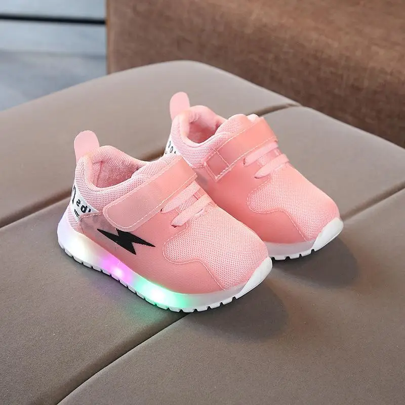 Girls LED Sneakers Kids Shoes Flat bottom Boys Casual Sports Shoes Luminous Sneakers With Lights Baby Toddler 1 2 3 4 5 6 Years