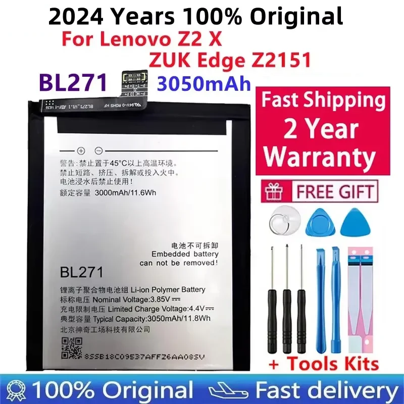 

100% Original Battery BL271 For Lenovo Z2 X/ ZUK Edge Z2151 Akku Li-ion 3050mAh Quality Replacement Batteries+Free Tools