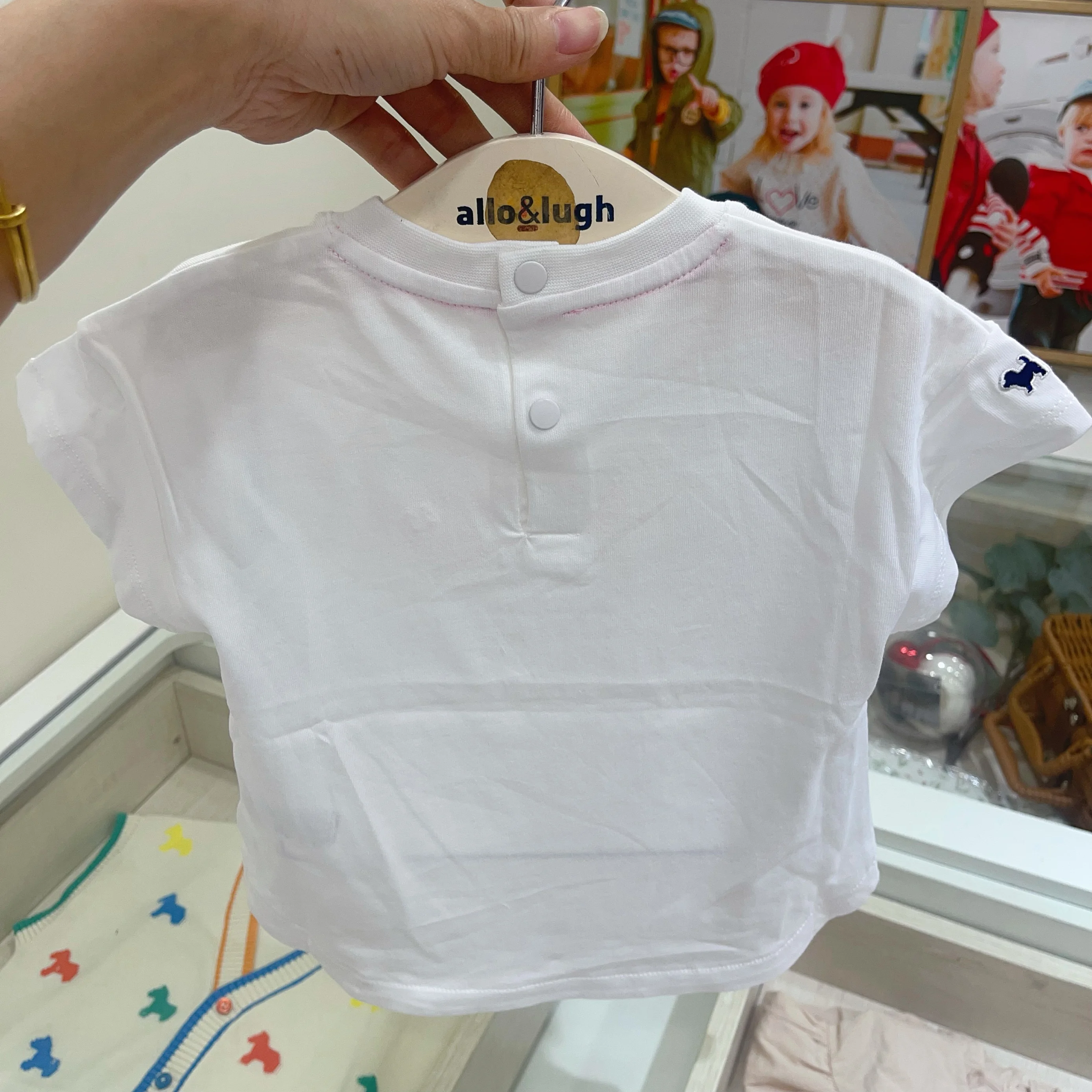Skin-Friendly Cotton T-Shirt for Boys And Girls Summer Collection White Cute Little Dog Pattern Short Sleeve D3 Versatile