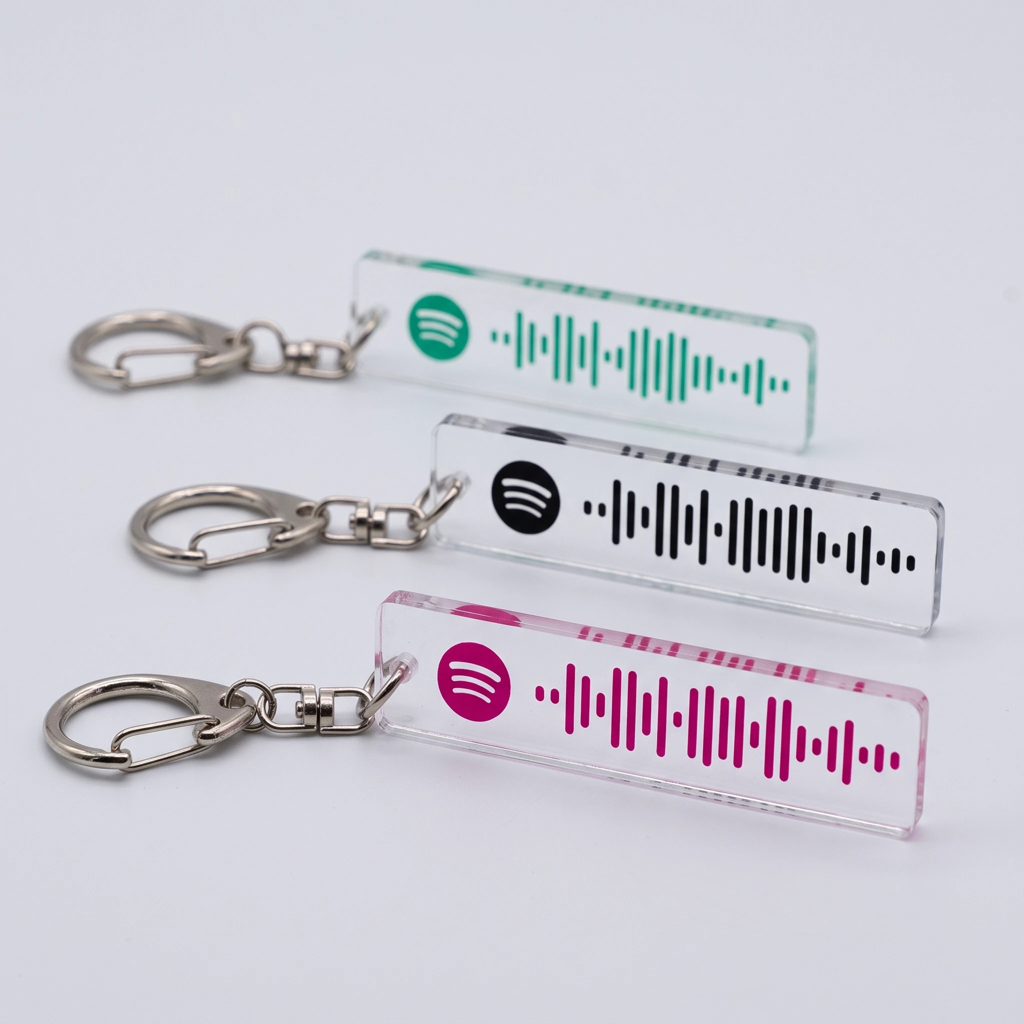 Music Spotify Scan Code Plaque Custom Personalized Couple Gift Clear Bag Keys Charm Fashion Pendant 6cm Acrylic Keychain Access