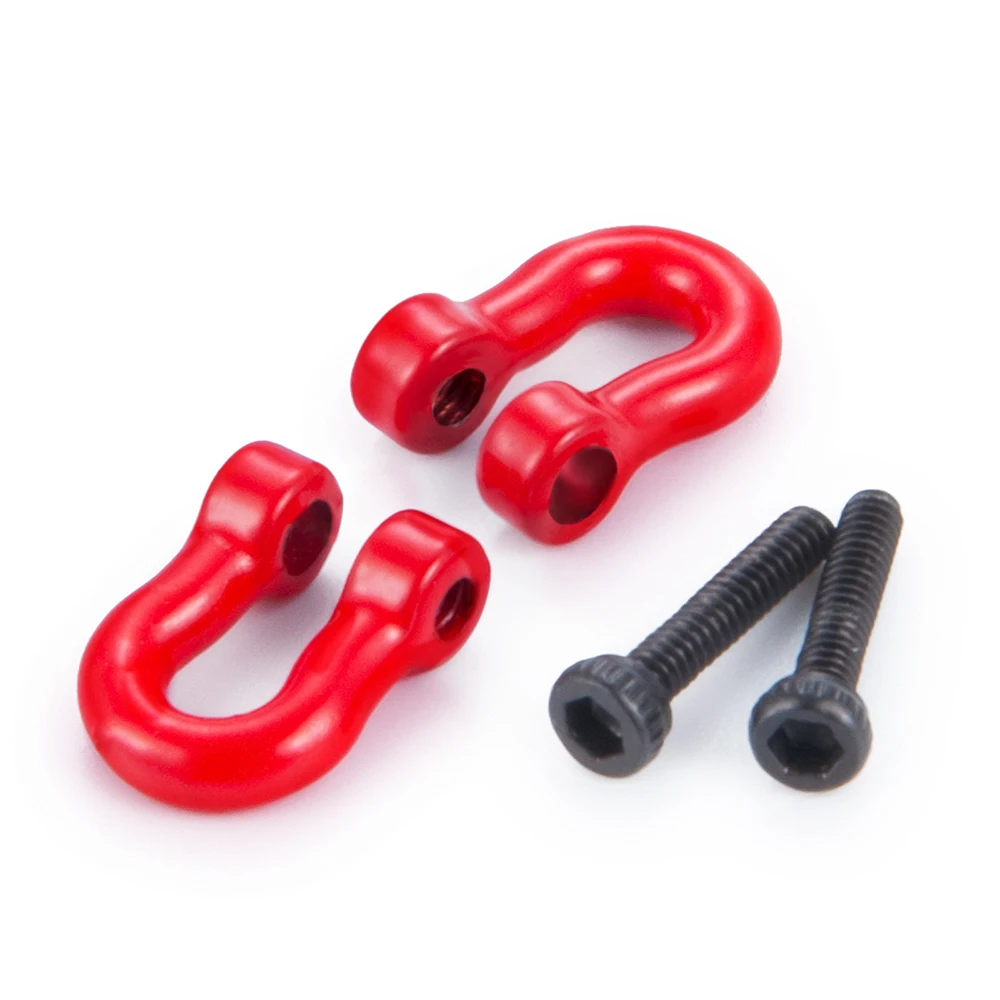 YEAHRUN Red Trailer Hook U-ring Tow for 1/18 RC Crawler Car TRX4M Bronco Defender Upgrade Decoration Parts