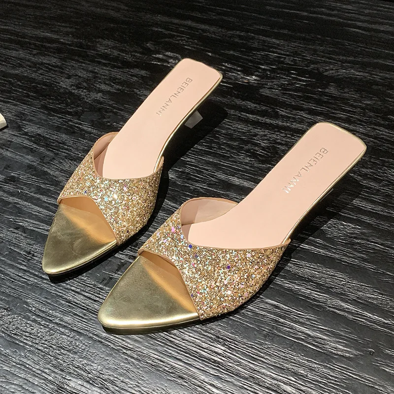 Damen-Sandalen Sommer-Outfit 2026 Neuer Stil Stiletto-Absatz Spitze High Heels Offene Zehen Sandalen