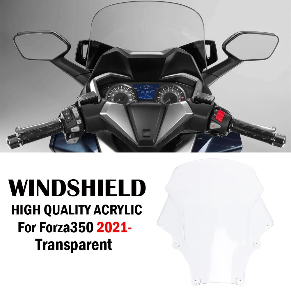 

New For Honda Forza350 NSS350 FORZA 350 Motorcycle Accessories Heightening Windshield Windscreen Wind Deflectors Transparent