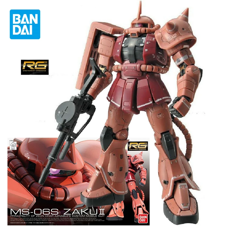 Bandai rg gundam MS-06S zaku 2 action figur fürstentum von zeon char aznable benutzer definierte mobile anzug gundam modell kit spielzeug