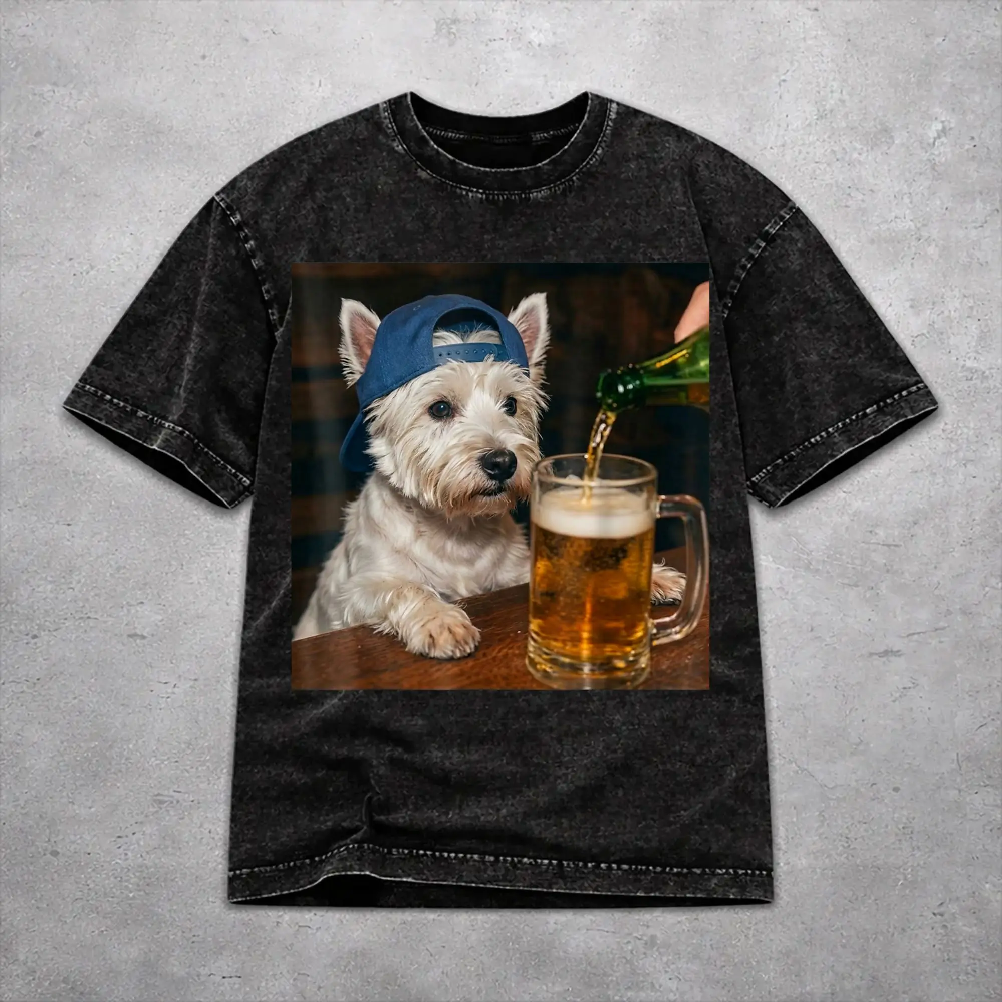 Border Collie Drinking Beer Funny Dog Meme  T Shirt Harajuku Style For Men Women Pure Cotton Tee Shirts Tops