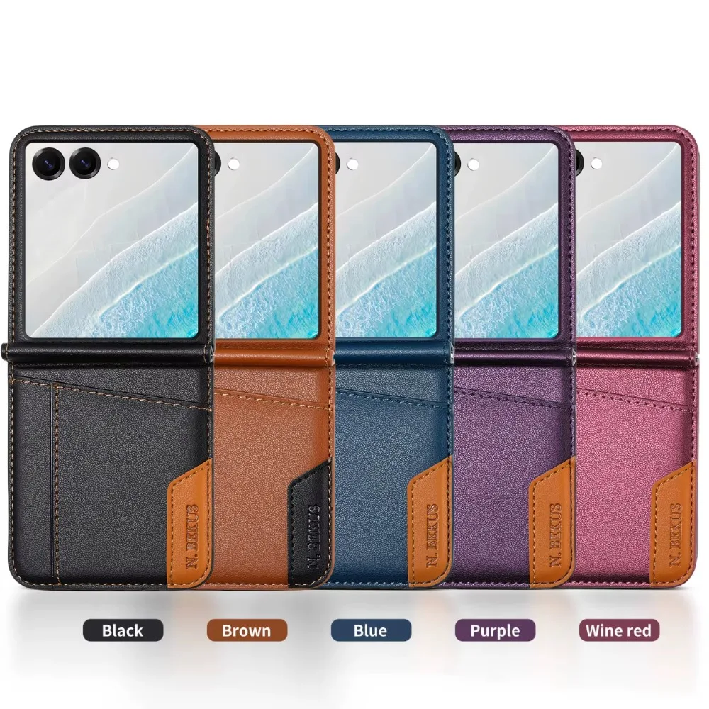 Business Leder Brieftasche Karte Halter Magnetische Tasche Telefon Fall Für Samsung Galaxy Z Flip 7 FE 5G Flip 6 ZFlip 5 4 3 Flip7 Flip6