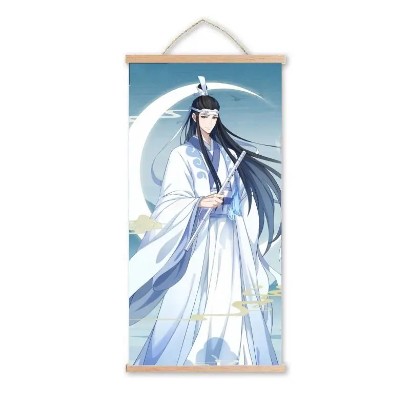 The Founder of Diabolism Mo Dao Zu Shi Lan Wangji Wei Wuxian Anime Poster Scroll Wall Art Hanging Decor Gift for Fans