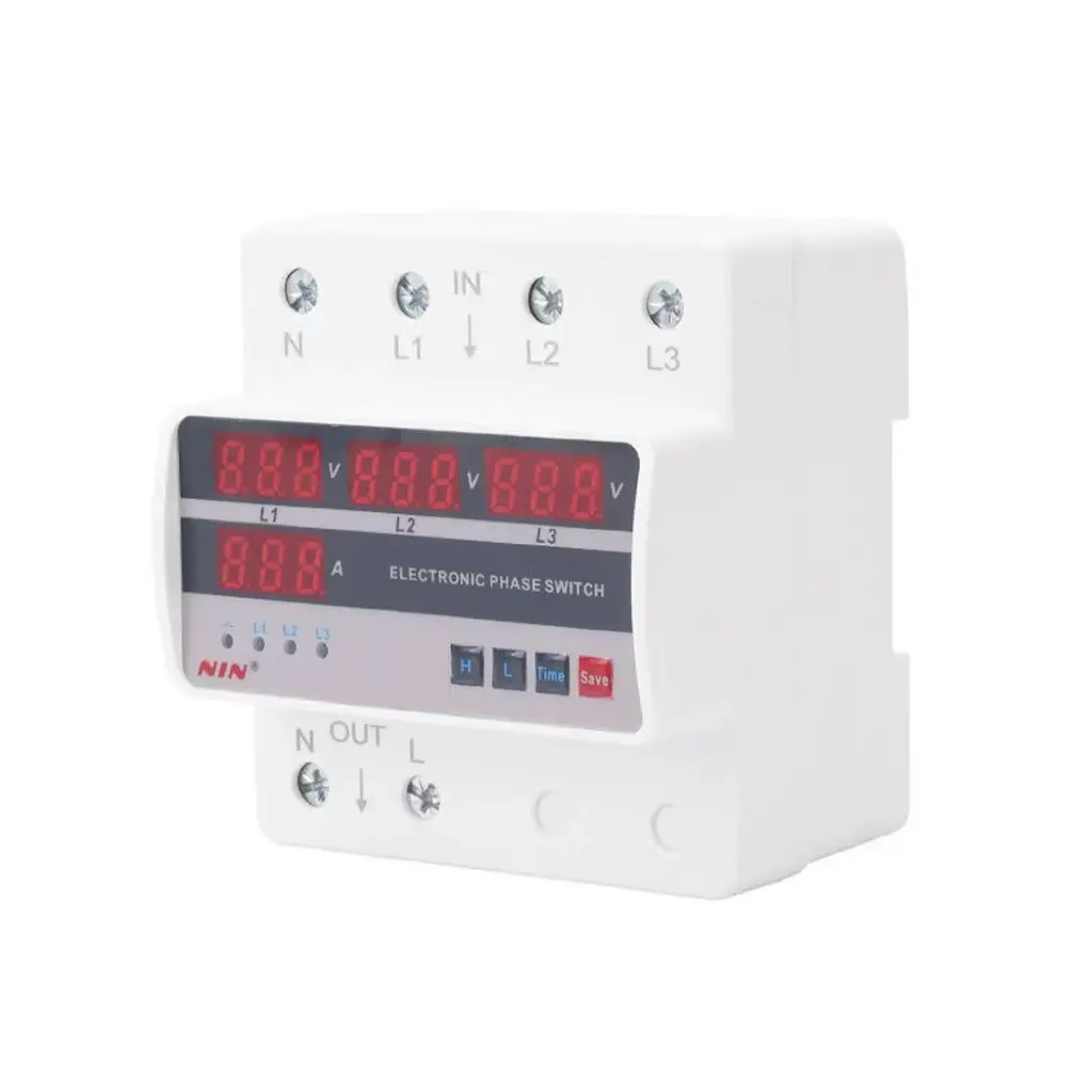 Intelligent electrical guide rail protector voltmeter small AC220V-100A/380V-100A