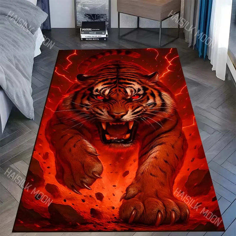 

Multi-Size Selection Angry Tiger Pattern Carpet for Living Room Bedroom Floor Mat Home Area Rugs Anti-slip Rugs Luxury Gifts