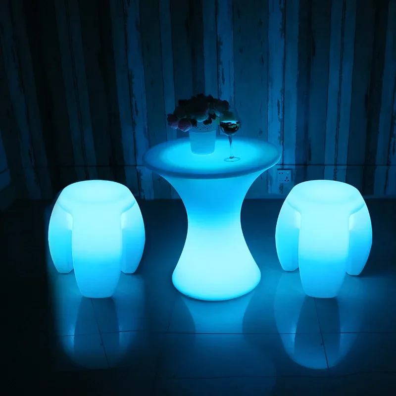 Led luminous stool shopping mall outdoor creative colorful Meichen decorative stool bar club remote control seat leisure furnitu