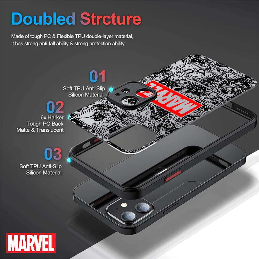 Marvel Spiderman Ironman Phone Case for iPhone 16 15 Pro Max 14 Plus 11 12 13 Pro Max SE 8 7 14 Pro X XS XR 15Pro 12 Mini funda