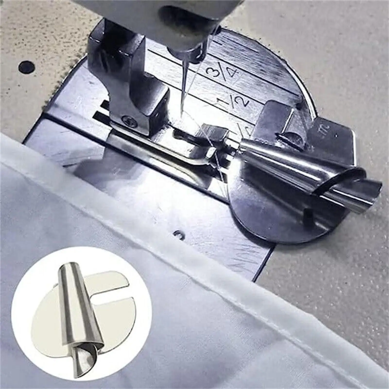 1 Stück Edelstahl Rollsaumfuß 3 bis 10 mm Universal Nähmaschinen-Saumzieher Presserfuß DIY Bastelwerkzeug