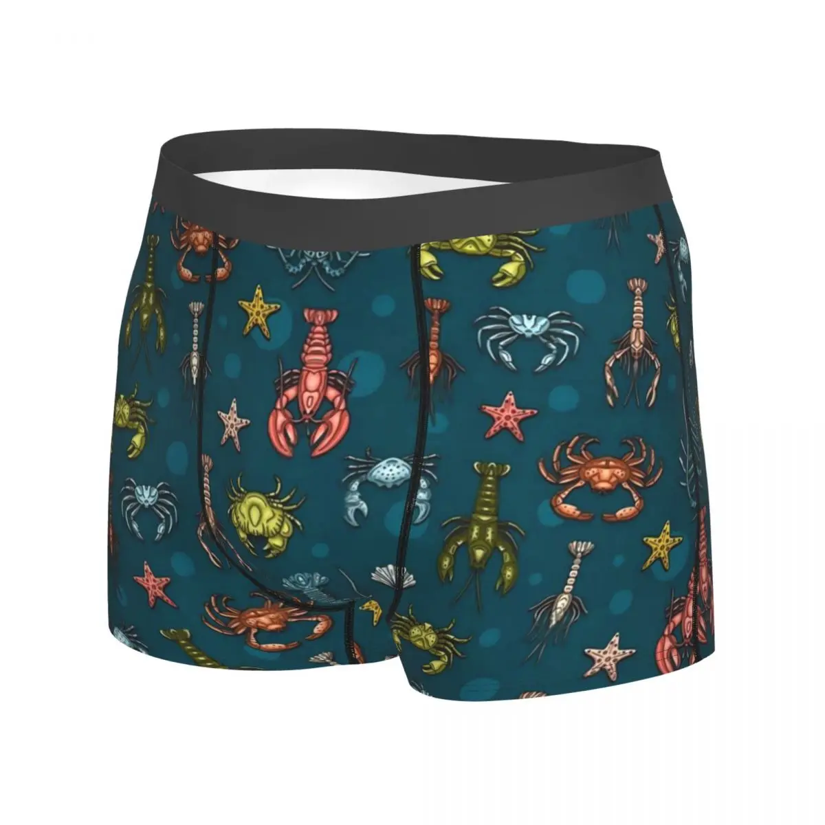 Lobsters Underwear Crabs and Shrimps Man Underpants Custom Elastic Boxershorts Hot Shorts Briefs Plus Size 2XL