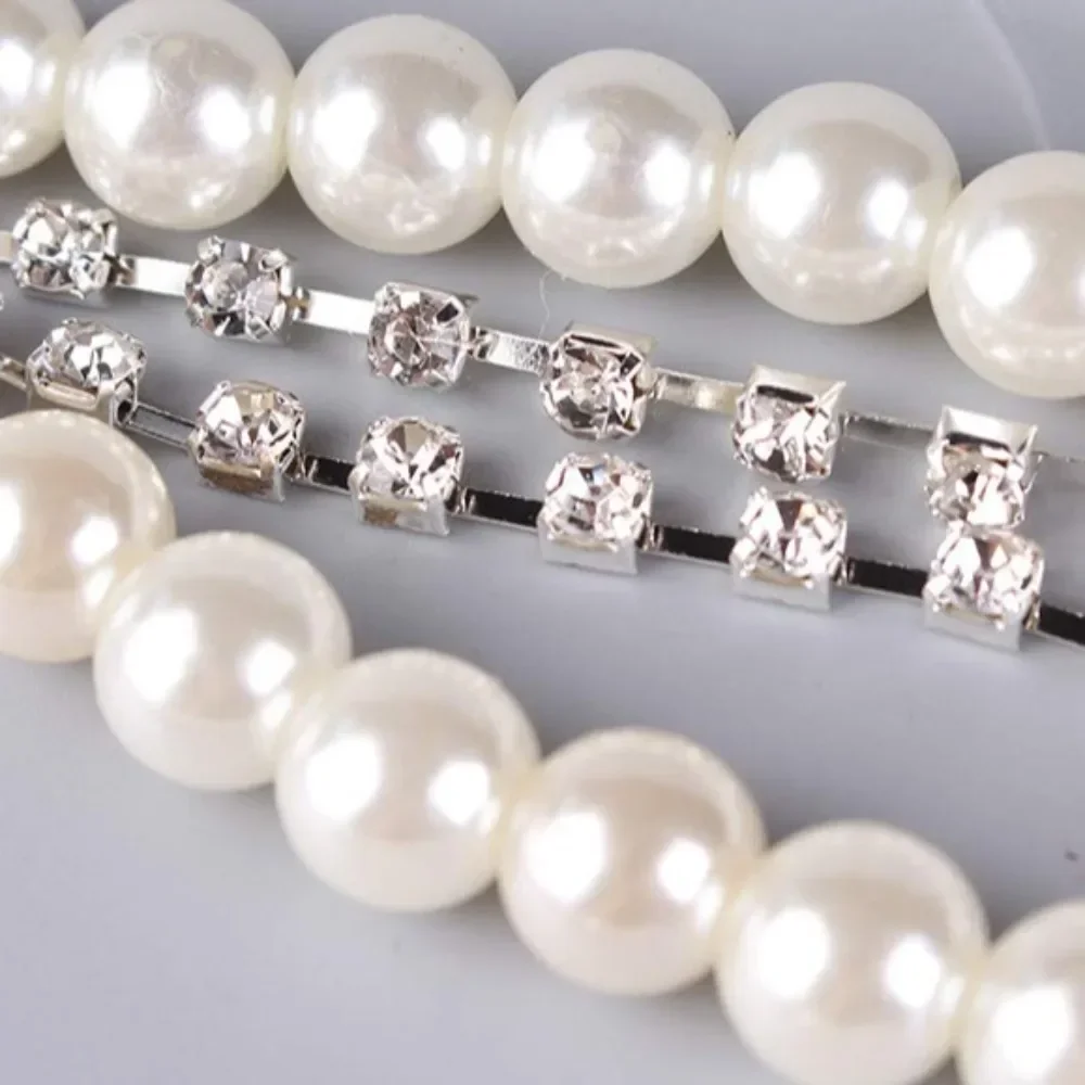 Suspender Mutiara Elastis Modis Kawat Gigi Suspender Serbaguna Belakang Tali Dapat Disesuaikan Elegan untuk Wanita