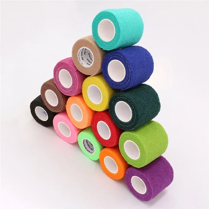 18 Farben buntes sportliches Wickelband, selbstklebende elastische Bandage, Hansaplast, Sportschutz, Knie, Finger, Knöchel, Handfläche, Schulter – Detail 4