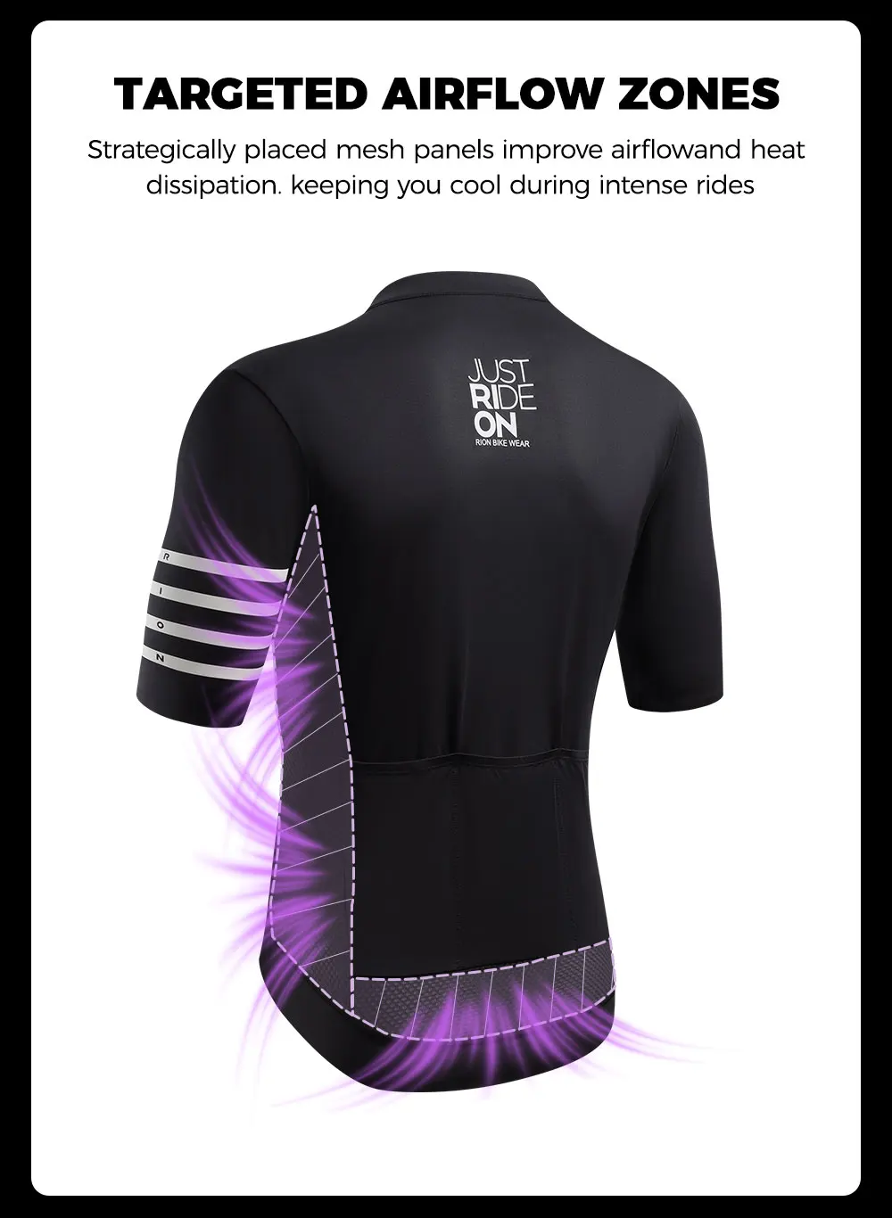 RION Herren Fahrradtrikots Langarmtrikot Pro Fahrradbekleidung UPF50+ Motocross-Bekleidung Mountainbike MTB-Shirts UV-Schutz – Detail 8
