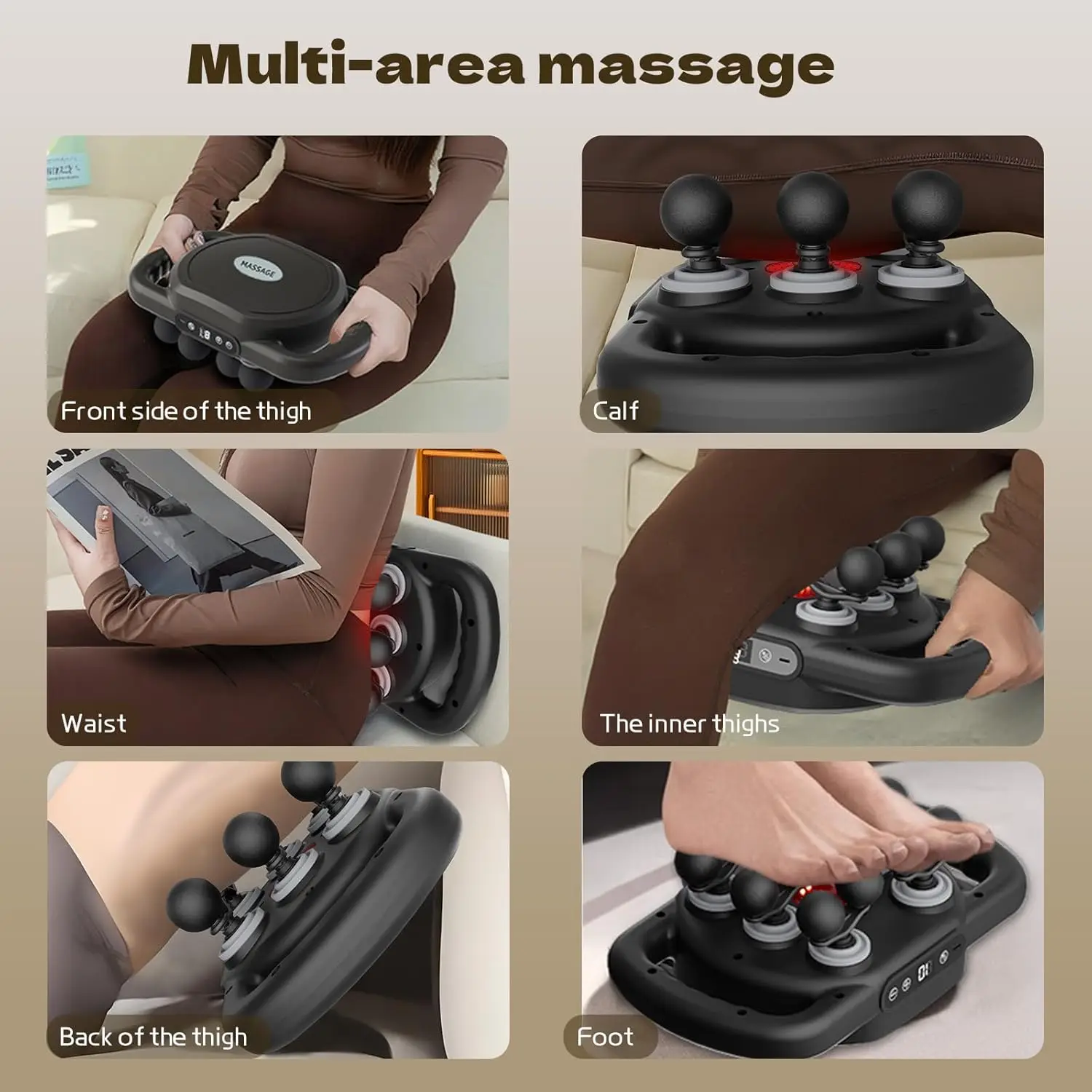 12 Head Massage Gun Deep Tissue with 9 Levels & 9 Modes,Cordless Electric Percussion Massager Tool for Back/Neck/Shoulder/Hand/L