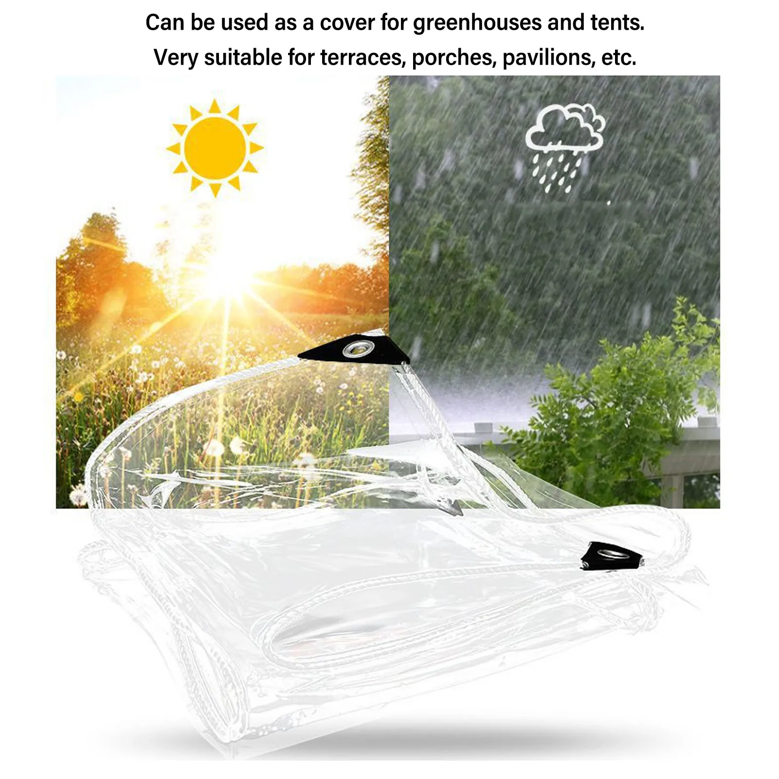 

Garden Rainproof PVC Tarp PVC Tarp PVC Tarp Transparent Tarpaulin 3x5m Garden Rainproof Clear Plant Cover Cloth for Outdoor