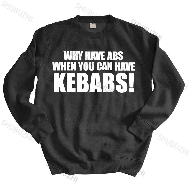 Men streetwear sweatshirt ABS KEBABS Mens hoodies Black Comedy Slogan Joke Top Gym thin brand hoodie drop shipping