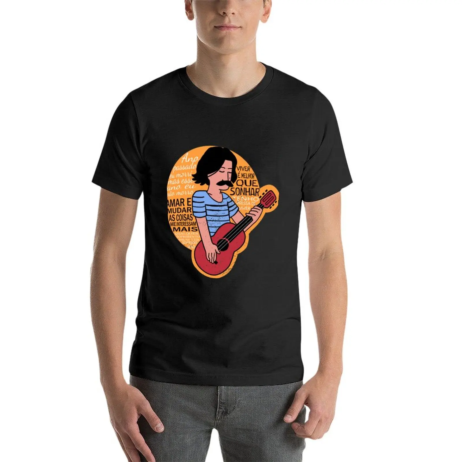 Belchior-Camiseta de manga corta para hombre, ropa hippie, negra, personalizada