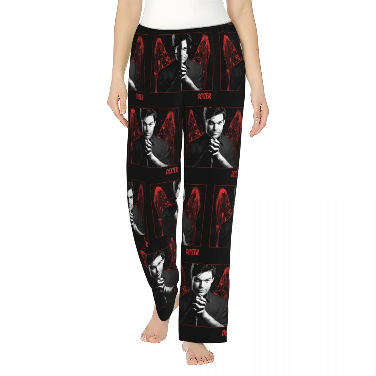 Blood Splatter Wings Dexter Morgan Girl's Lounge Pants Loose Fit TV Show Pyjama Pants Dorm Pj Bottoms