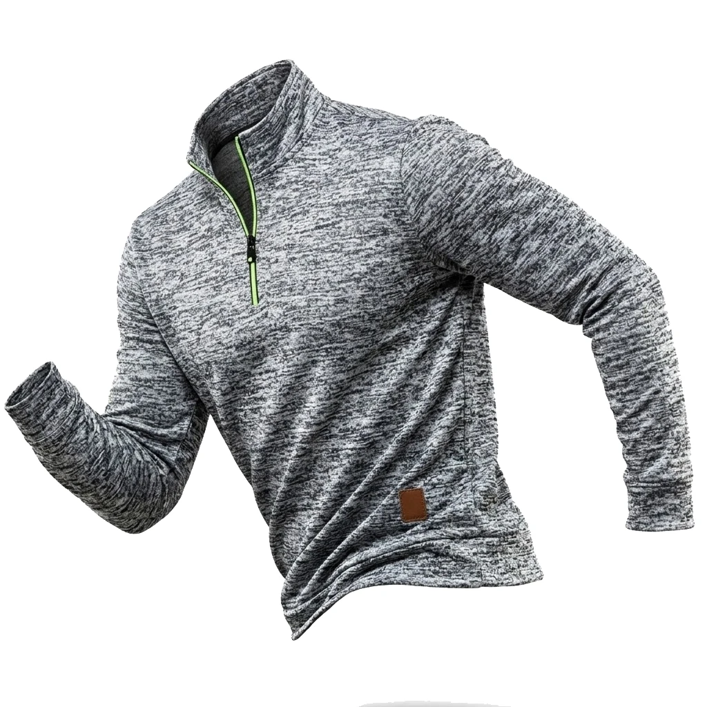 Mens Mock Neck Half Zip Pullover Sweatshirt Casual Long Sleeve Athletic Polo Shirts Outdoor Work Hooded Sweatcoat for Men TOP