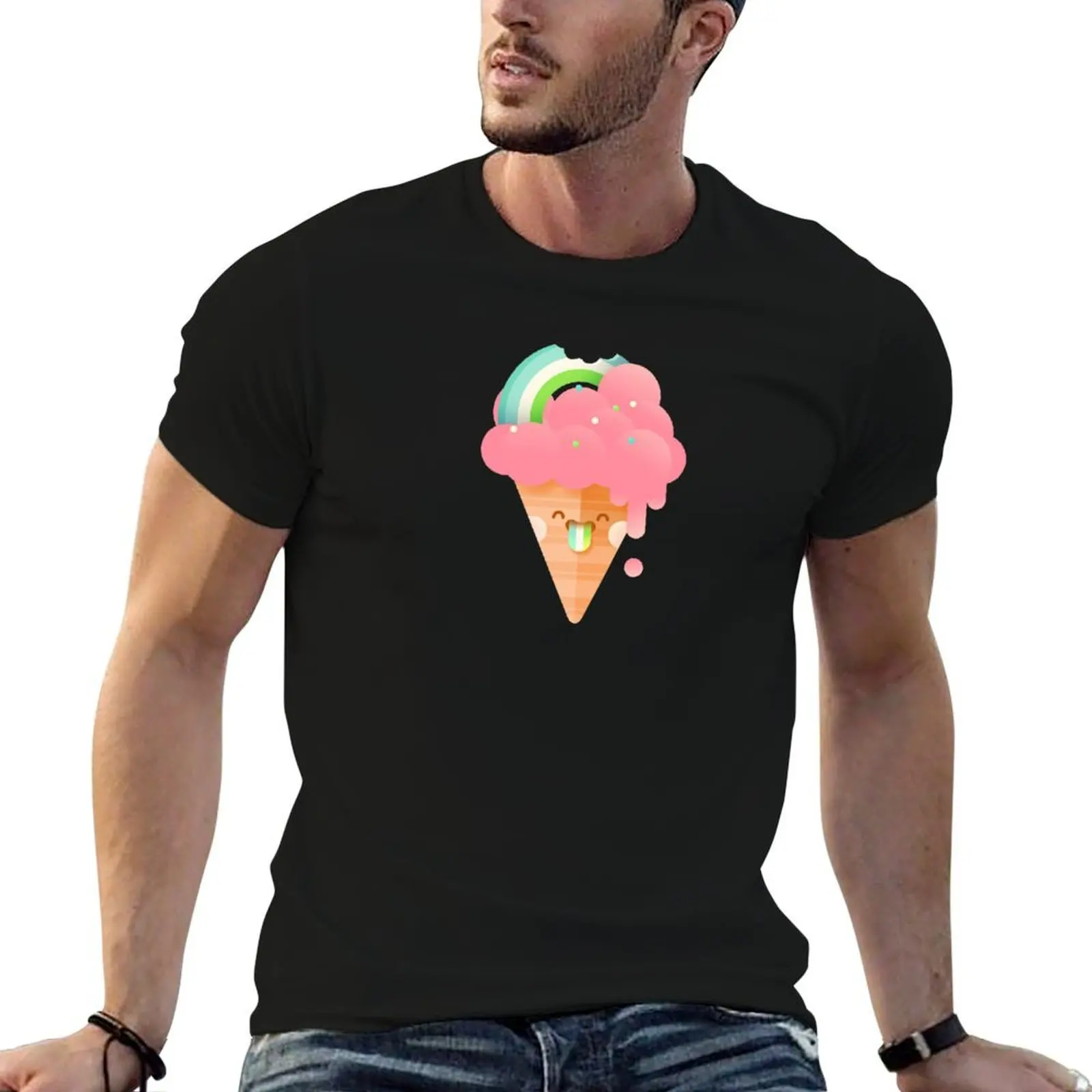

Strawberry Rainbow T-Shirt man t shirt summer anime t shirts oversize T-Shirt