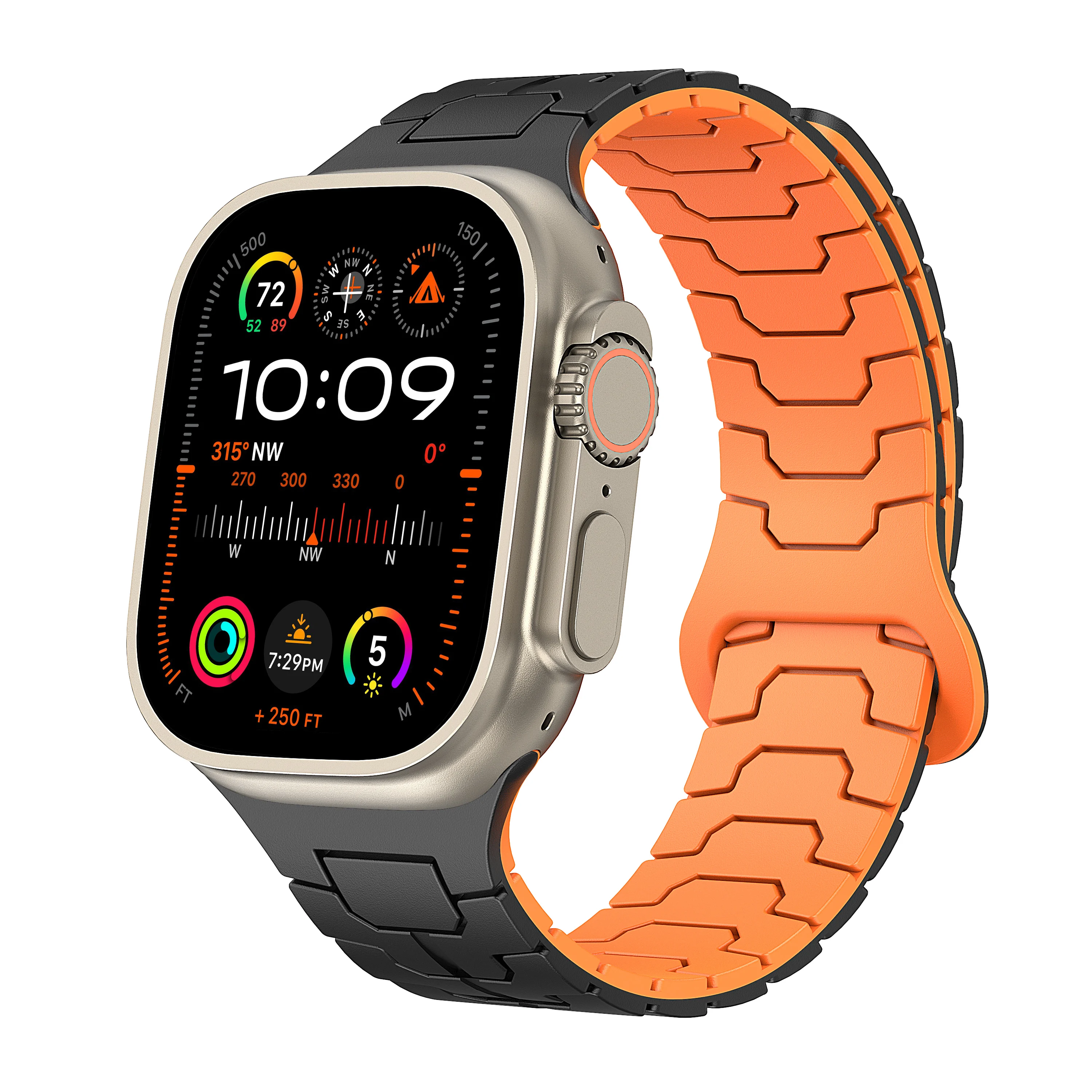 Adatto per cinturini Apple Watch di dimensioni 42/44/45/46/49MM, cinturini di fissaggio magnetici in silicone iWatch 11, 10, 9, 8, 7, 6, 5, 4SE